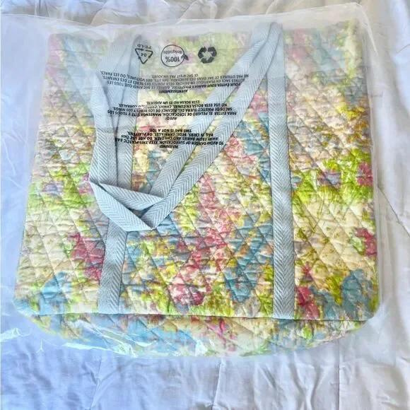 LoveShackFancy Quilted Cotton Henderson Tote Pastel Fields NWT MSRP $195